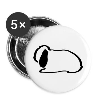 NHD contour Dwarf Lop Lop ear nhd hase - Buttons large 2.2''/56 mm (5-pack) - white - Front