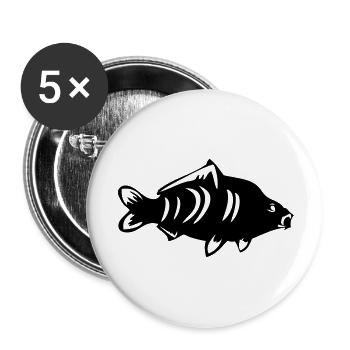 Carpe - Lot de 5 grands badges (56 mm) - blanc - Devant