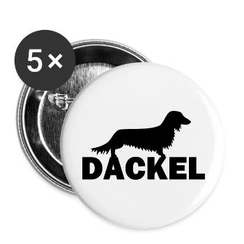 Dackel - Buttons groß 56 mm (5er Pack) - Weiß - Vorne