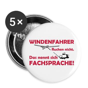 windenfahrer fluchen nicht segelflieger - Buttons groß 56 mm (5er Pack) - Weiß - Vorne