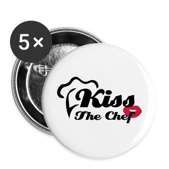 Embrassez le chef - Lot de 5 grands badges (56 mm) - blanc - Devant