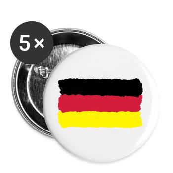or rouge noir Allemagne flag Allemagne - Lot de 5 grands badges (56 mm) - blanc - Devant