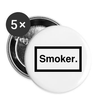 smoker 1c - Buttons groß 56 mm (5er Pack) - Weiß - Vorne
