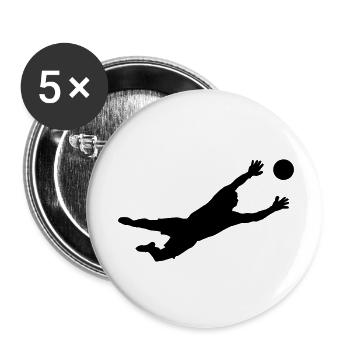 Torwart - Buttons groß 56 mm (5er Pack) - Weiß - Vorne