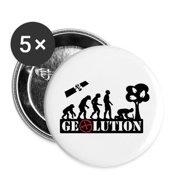 Geolution - 2color - 2O12 - Buttons groß 56 mm (5er Pack) - Weiß - Vorne