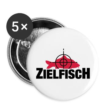 zielfisch_f2 - Buttons groß 56 mm (5er Pack) - Weiß - Vorne