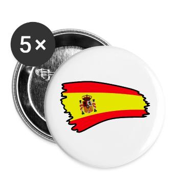 drapeau espagne españa - Lot de 5 grands badges (56 mm) - blanc - Devant