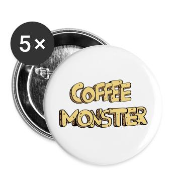 textcoffee_monster - Buttons groß 56 mm (5er Pack) - Weiß - Vorne