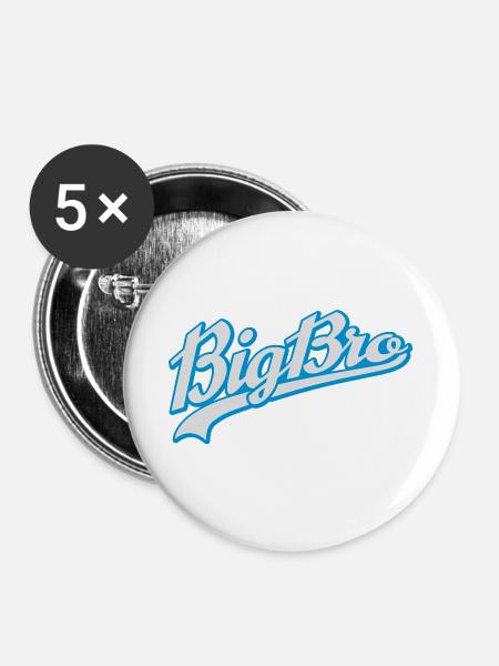 Big Bro - Buttons groß 56 mm (5er Pack) - Weiß
