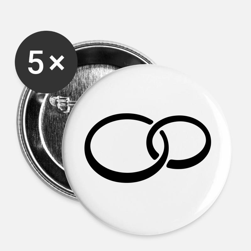 Trauringe - Buttons groß 56 mm (5er Pack) - Weiß