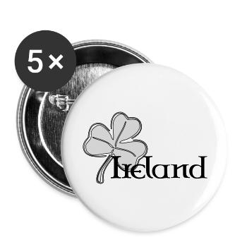 Irland - Buttons groß 56 mm (5er Pack) - Weiß - Vorne