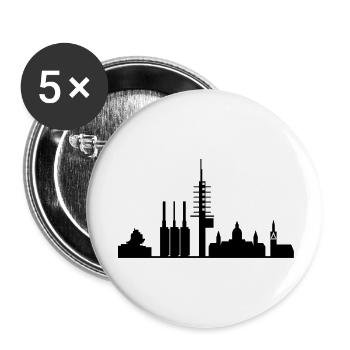 Hannover skyline - Buttons groß 56 mm (5er Pack) - Weiß - Vorne