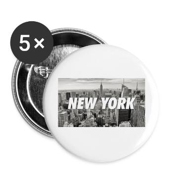 New York Manhattan - Buttons groß 56 mm (5er Pack) - Weiß - Vorne