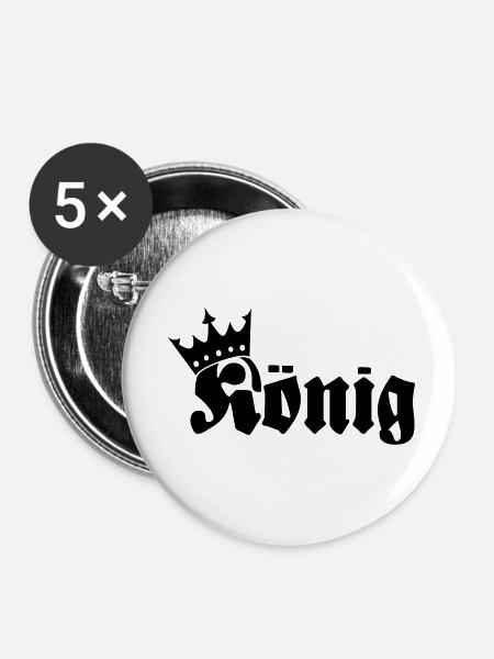 König - Buttons groß 56 mm (5er Pack) - Weiß