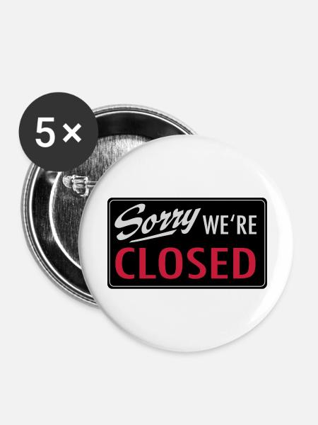 closed - Buttons groß 56 mm (5er Pack) - Weiß