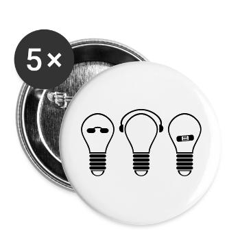 gluehbirne - Buttons groß 56 mm (5er Pack) - Weiß - Vorne