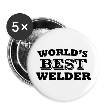 World's Best Welder - Buttons groß 56 mm (5er Pack) - Weiß - Vorne