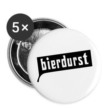 BIERDURST! - Buttons groß 56 mm (5er Pack) - Weiß - Vorne