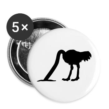 strauss_kopf_in_sand_t1 - Buttons groß 56 mm (5er Pack) - Weiß - Vorne