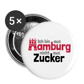 Je suis de Hambourg - Lot de 5 grands badges (56 mm) - blanc - Devant