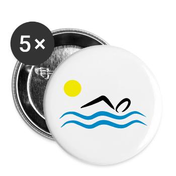 open water swimming - Buttons large 2.2''/56 mm (5-pack) - white - Front