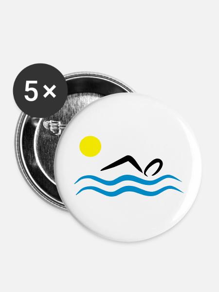 open water swimming - Buttons large 2.2''/56 mm (5-pack) - white