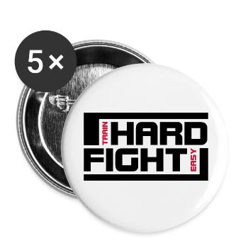 dur combat - Lot de 5 grands badges (56 mm) - blanc - Devant