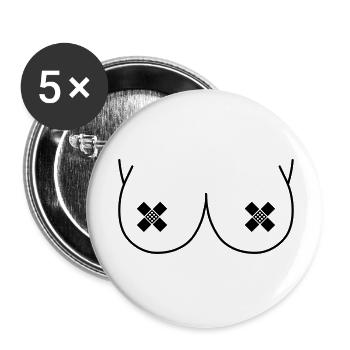 titten__f1 - Buttons groß 56 mm (5er Pack) - Weiß - Vorne