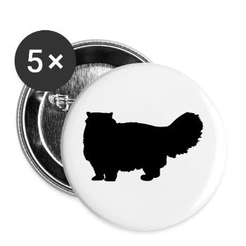 Chat persan - Lot de 5 grands badges (56 mm) - blanc - Devant