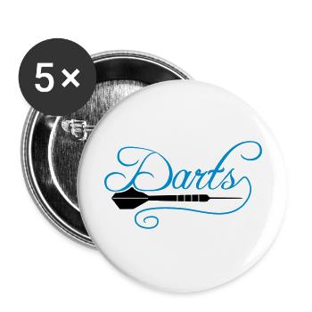 darts verein text frequenz herzschlag puls logo te - Buttons groß 56 mm (5er Pack) - Weiß - Vorne