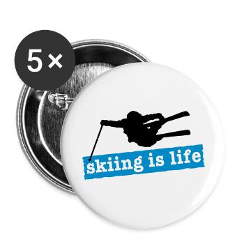 skiing is life i 2c - Buttons groß 56 mm (5er Pack) - Weiß - Vorne