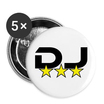 DJ *** - Lot de 5 grands badges (56 mm) - blanc - Devant