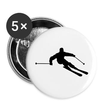 ski__1_f1 - Lot de 5 grands badges (56 mm) - blanc - Devant