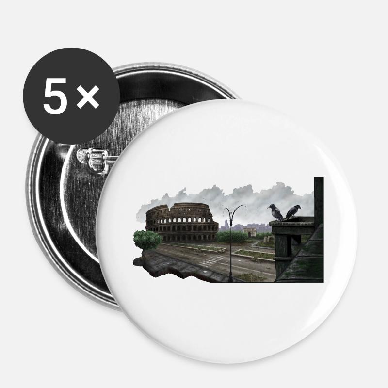 forsaken colosseo - Buttons large 2.2''/56 mm (5-pack) - white