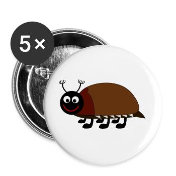 Illustration ludique d’insectes pour les enfants - Lot de 5 grands badges (56 mm) - blanc - Devant