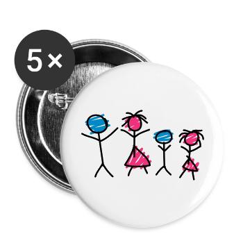 Family - Lot de 5 grands badges (56 mm) - blanc - Devant