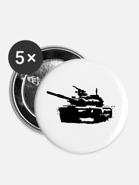 Panzer T-90 - Buttons groß 56 mm (5er Pack) - Weiß