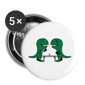 Funny Table Tennis Dinos - Buttons large 2.2''/56 mm (5-pack) - white - Front