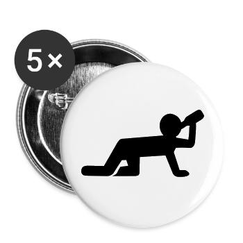 Saufen Alkohol - Buttons groß 56 mm (5er Pack) - Weiß - Vorne