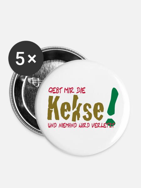 Kekse ... - Buttons groß 56 mm (5er Pack) - Weiß