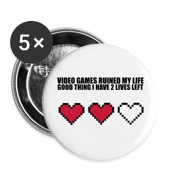 Extra Lives - Buttons groß 56 mm (5er Pack) - Weiß - Vorne