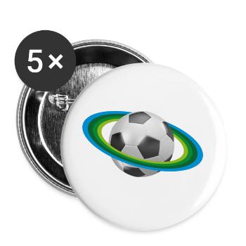 Fußball Ringe, Soccer, - Buttons groß 56 mm (5er Pack) - Weiß - Vorne