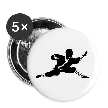 Kung fu Shaolin - Buttons large 2.2''/56 mm (5-pack) - white - Front