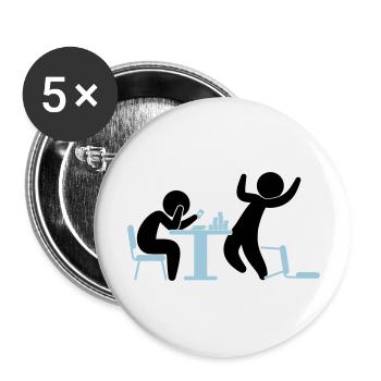 Un joueur de poker gagne un jeu - Lot de 5 grands badges (56 mm) - blanc - Devant