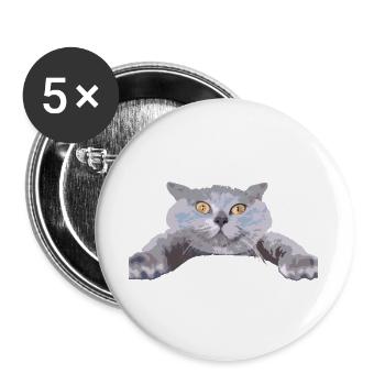Cat - - Buttons large 2.2''/56 mm (5-pack) - white - Front