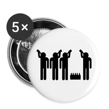 drinking team - Buttons groß 56 mm (5er Pack) - Weiß - Vorne