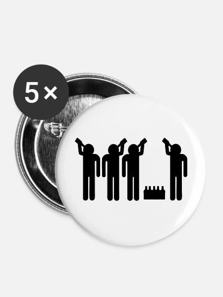 drinking team - Buttons groß 56 mm (5er Pack) - Weiß