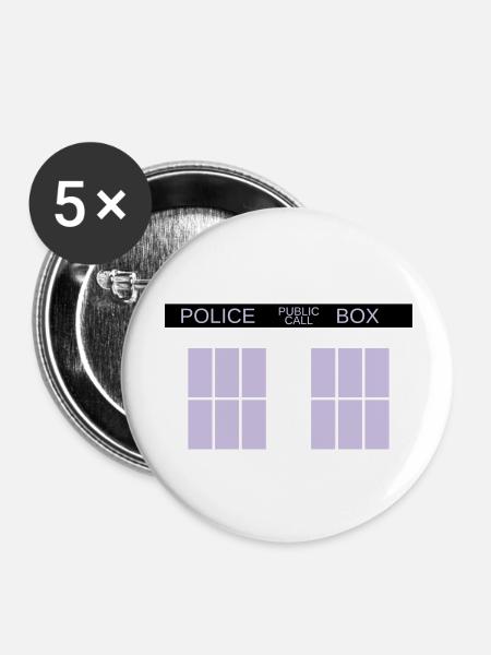 tardis - Buttons large 2.2''/56 mm (5-pack) - white