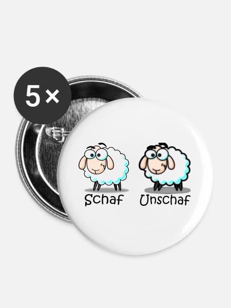 sheep - Buttons large 2.2''/56 mm (5-pack) - white