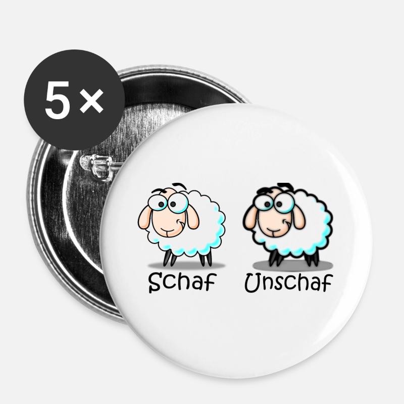 sheep - Buttons large 2.2''/56 mm (5-pack) - white